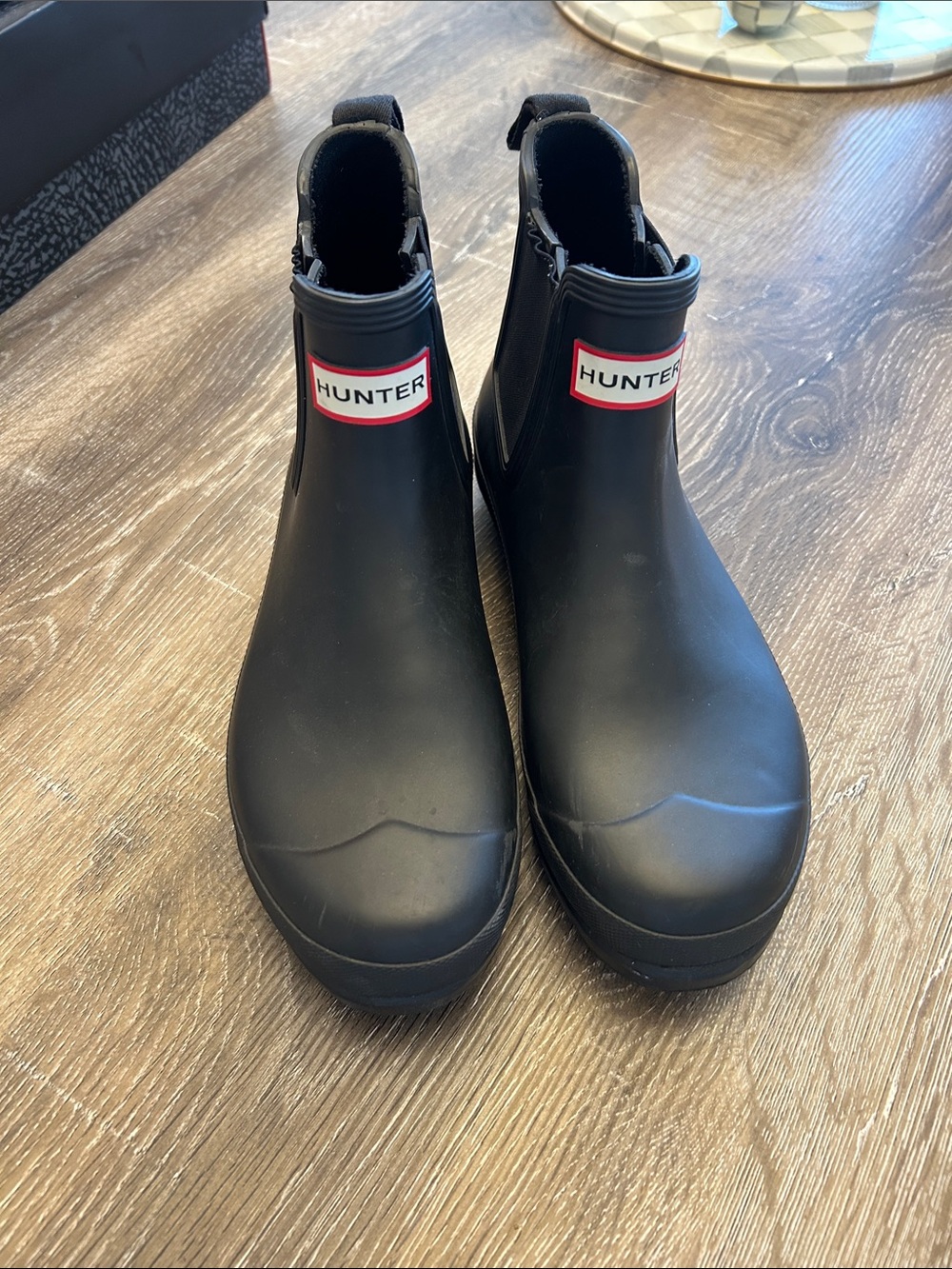 WOMENS HUNTER RAIN BOOTS - BLACK - SIZE 9